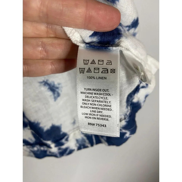 Rachel Zoe Tie Dye Linen Oversized Peplum Blouse Size-sz XS - Picture 5 of 8